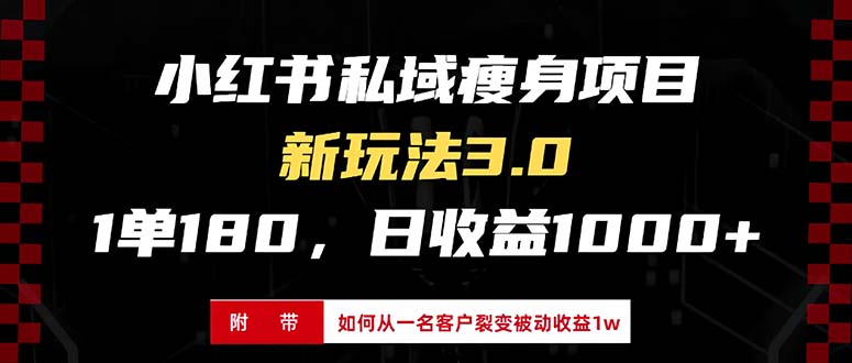 小红书瘦身项目3.0模式,新手小白日赚收益1000+(附从一名客户裂变收益...-翔云学社